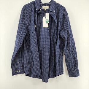 Hawker Rye Men's Navy Blue Large Essential Wash Stretch Shirt NWT
